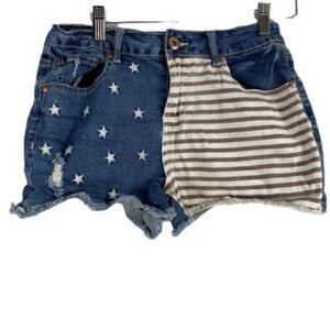 YMI Blue and White Jean Shorts